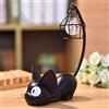 Jauhmui Luce notturna a forma di gatto, lampada da scrivania con luce notturna, decorazione domestica (A), Nero