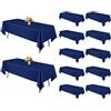 YMHPRIDE Confezione da 12 tovaglie rettangolari blu navy, 152,4 x 259,1 cm, per tavoli rettangolari da 1,8 m, in poliestere lavabile, per feste di nozze, banchetti e vacanze, decorazione per la tavola