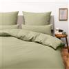 Blumtal Copripiumino 200 x 200 cm in microfibra con 2 federe 65 x 65 cm - Parure da letto 200 x 200 2 persone per materasso 140 x 190, Basic, certificato Oeko-Tex, morbido - verde oliva