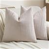 Ystyle Chenille Federe Cuscini Divano 40x40 2 Pezzi, Morbide Federa Cuscino con Texture a Righe in Rilievo, Decorativi Elegante Copricuscino Divano per Divano Soggiorno Camera, Beige