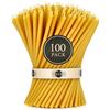 Danilovo - Candele in Cera d'Api, 100 Pezzi, Colore Giallo, Candele Decorative per Preghiera, per Rituali, Decorazione o Candele di Compleanno, 16 cm x 0,5 cm