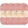 BambooMN JubileeYarn - Gomitolo di filato sportivo in cotone di bambù a 4 strati, 50 g/matassa, Dreamy Blush, 4 matasse