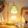 FunGeneTEC Lampada Scalda Candela, Lampade Candela Elettrica con timer e dimmer, Candle Warmer Lamp con 2 lampadine, Lampada per candele vintage per candele per Casa Camera da letto regali di compleanno(Verde)