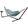 Vita5 Amaca con Supporto - Telaio Regolabile 290-330 cm - Ampia Amaca in 80% Cotone e 20% Poliestere per Giardino, Terrazza, Balcone e Campeggio - Portatile con Borsa per il Trasporto