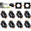 Maxled, Light is Led! 10 Pezzi Cornice Faretti LED Incasso GU10 Portafaretto Incasso Foro 73 x 73mm per LED Alogeno Portalampade GU10 Quadrato Nero Alluminio