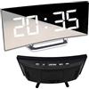 Retoo Sveglia digitale Allarme con numeri luminosi, specchio camera da letto, sveglia a specchio con indicatore di temperatura, orologio da tavolo, comodino, soggiorno