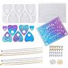 Woohome Stampi Resina Silicone Stampi per Resina Ouija, A forma di Cuore Mold Resina per Gioielli Stampi in Silicone con Catena per Artigianato Fai Da Te, Ciondolo, Creazione di Gioielli per Collane