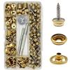 kajkey Bottoni Automatici a Pressione di Metallo 15 mm - Bottone a Pressione con Vite in Acciaio Inox e Ottone - Chiusura Antiruggine per Cucito, Pelle, Tessuti Spessi, Borse e Uso Esterno - 150 Pezzi/50 Set
