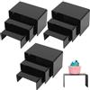 ywchoshe 9 Pz Alzate di Display in Acrilico, Alzate per Espositori Gioielli, Espositore Vetrina in nero, Scaletta Esposizione per Display, Figure, Buffet, Cupcakee, Modellismo