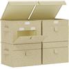 ENUMAIL Scatola a Copertura Ribaltabile,26x20x17cm,Grigio Beige,4 Pezzi