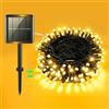 cshare Luci Solari da Esterno, 5M 50 LED Luci Solari da Esterno Bianco Caldo IP65 Resistente alle Intemperie 8 Modalità per giardino terrazza cortile festa albero di Natale finestra