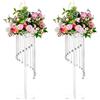 Nuptio Vasi Acrilico Centrotavola per Matrimoni - 2 Pezzi Alti 80cm Supporto Vasi Fiori Geometrici Trasparenti per Decorazioni Tavola Centrotavola Cristallo Espositori per Fiori A Colonna per Feste