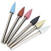 lyrlody 6pcs Punte Trapano per Unghie Manicure, Set di Punte Fresa per Unghie in Lega e Silicone per Manicure, Pedicure, Nail Drill Bits Set per Manicure(Punta in silicone) (Insieme 13)