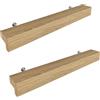 Sossai Maniglie per mobili in legno di quercia | GAH01 | interasse fori 128 mm, lunghezza 188 mm, 2 pezzi