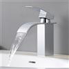 CECIPA Rubinetto Bagno Lavabo Cromo a Cascata, Miscelatore Lavabo Bagno, Miscelatore per Bagno in Ottone e Acciaio Inox, altezza del beccuccio 85 mm