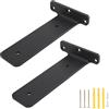 Euleryoo Set 2 Staffe per Mensole Pesanti (L) - Supporti da Parete con Viti Spesse Doppio Lato Utilizzabile ideale per Casa Cucina e Ufficio (20cm)