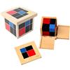 Giocattolo Materiale Sensoriale Montessori Binomiale (a + B) 3 / Cubo Trinomiale