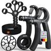 FUNFLEX Allenatore Mano Dita, Set Forza Presa Regolabile 5 Pezzi, Trainer Avambraccio, Estensore Dita, Fascia Polso, Grip Ring, Allenamento Mano e Avambraccio