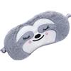 Duronge Maschera per Occhi per Dormire, Simpatico Bradipo Animale Morbido Soffici Peluche Novità Maschera per Dormire, Regolabile Viaggio Pisolino Maschera Occhi per Donne, Uomini, Bambini (Grigio)