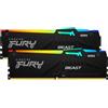 Kingston Ram DIMM DDR5 2x16GB Kingston 6800Mhz CL34 1.4V Nero [KF568C34BBEAK2-32]