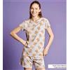 Sabor Pigiama donna mezza manica pantaloncino Trudi TRD3949, GRIGIO CHIARO