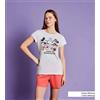 Sabor Pigiama donna mezza manica pantaloncino Disney Minnie DYD3942, GRIGIO CHIARO