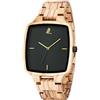 CZOKA Orologio da Uomo e donne in Legno, Noce nero naturale/oliva, con Movimento al Quarzo Giapponese, con cinturino regolabile, manuale analogico da polso