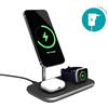 Epico Caricabatterie wireless Epico 3in1 per MagSafe con adattatore - Nero