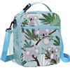 Clastyle Borsa Termica Porta Pranzo Bambini Scuola Verde Grande Koala, Borsa Frigo Piccola Ragazze Ragazzi Arcobaleno Portatile con Tracolla Portabottiglie