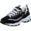 Skechers Sneaker D'Lites Sweet Moments Donna, Nero e Bianco, 39.5 EU