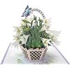CUT POPUP.COM CUTPOPUP Con la più profonda simpatia Card Biglietto pop-up con giglio bianco, perdita di una persona cara, animale domestico, mamma, papà, bambino, pensando a te US8-FL114.1IT