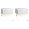 VASAGLE KAILYN Collezione - Comodino Pensile, Set di 2 Comodini Sospesi, Luce Regolabile, Cassetto, Mensola da Parete, 35 x 40 x 18 cm, Moderno, Camera da Letto Soggiorno, Bianco Nuvola LET854W01