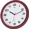 TFA Dostmann Orologio da parete radiocontrollato senza ticchettio, 60.3554, moderno, 32 cm, orologio radiocontrollato, di facile lettura, ideale per il soggiorno, la cucina o la camera da letto, rosso