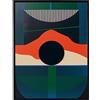 Kare Quadro con cornice a tema tramonto blu/verde, 75 x 100 cm, decorazione artistica da parete