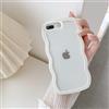 QLTYPRI Custodia per iPhone 7 Plus Cover, iPhone 8 Plus Cover Trasparente per Ragazze Donne, Silicone Morbido TPU Bordi Curvi Ondulati Antiurto Protettiva Case - Bianco