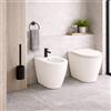 Azzurra Ceramica Coppia Sanitari WC da Terra e Bidet Collezione Comoda Ceramica Cotone ,