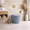 Azzurra Ceramica WC da Terra Easy Clean Collezione Forma 54 cm in Ceramica Blu Royal con Sedile Incluso ,
