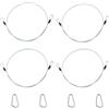 Mewtush 4 Pezzi Cavi di sicurezza, 100 cm × 3 mm Cavo Acciaio Rivestito in PVC Anticaduta, con Gancio, Corda Sicurezza per Luci Palco, DJ, Bicicletta, Staffe LED, Cavo Flessibile Multifunzione