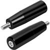 Swpeet 2 pezzi M8 × 80 mm maschio filettato gambo rotante, maniglia della macchina, manopola girevole, manovella maniglia girevole per fresatrice, tornio, smerigliatrice, trapano
