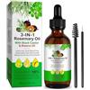 FSLHCY Olio di Rosmarino con Batana e Ricino per Capelli, 60ML 3 IN 1 Olio Per Capelli Stimola la Crescita e Previene la Caduta Olio Rinforzante Nutre il Cuoio Capelluto Secco Infoltisce Ciglia e Sopraccigli