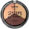 NYX Professional Makeup Palette Sculpting Viso 3 Steps to Sculpt, Palette Contouring, Illuminante e Blush, Nuance: Medium