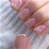 BelleFlair 24 PCS Unghie Finte Quadrate Corte, Nude Rosa, Unghie Francesi da Incollare, Unghie Artificiali con Design, Lucide Full Cover Acrilico Unghie Finte per Manicure Fai-da-te Donne