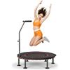 LIFERUN Trampolino Fitness da Interno | Copertura Protettiva Imbottita | Fino a 150 kg Capacità Carico | 3 Altezze Manubrio Regolabili | Senza Installazione | Bambini Adulti | Mini Ø102 cm | Casa