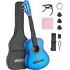 VEVOR Kit Chitarra Classica 780 mm per Principianti Corde in Nylon Blu