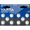 Varta Electronics CR2025 - Pile a bottone al litio, 3 V, confezione da 2 CR2025 10 pezzi argento