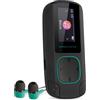 Energy Sistem 426508 - MP3 Clip Bluetooth, lettore MP3 con schermo, Bluetooth, 8 GB, clip di fissaggio, radio FM e lettore di schede microSD, Verde Mint