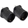 OcioDual Adattatore UK Ita, Adattatore Presa UK x2, Spina Inglese, Regno Unito all'UE, Adattatori Prese Inglesi, Spina da Viaggio, Convertitore da 2-pin a 3-pin, Presa UK Italiana, Nero