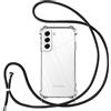 Vauki Cover per Samsung Galaxy S21 FE 5G con cordino di collare, in silicone trasparente TPU+PC Bumper Protection Custodia con cinturino regolabile a catena per Samsung S21 FE 5G