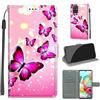 KENHONER Custodia per Samsung Galaxy A71, Farfalla | Portafoglio Pelle PU, Magnetica, Resistente Agli Urti, Scomparto Carte Credito, Pieghevole, Flip Libro, Motivo