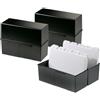 HAN Schedario HAN DIN A5 orizzontale - 3 pz., traslucido, design attraente per 500 schede con cerniera in acciaio, nero, 975-13